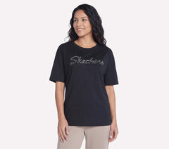 Skechers Script Diamond Studded Short Sleeve Tee