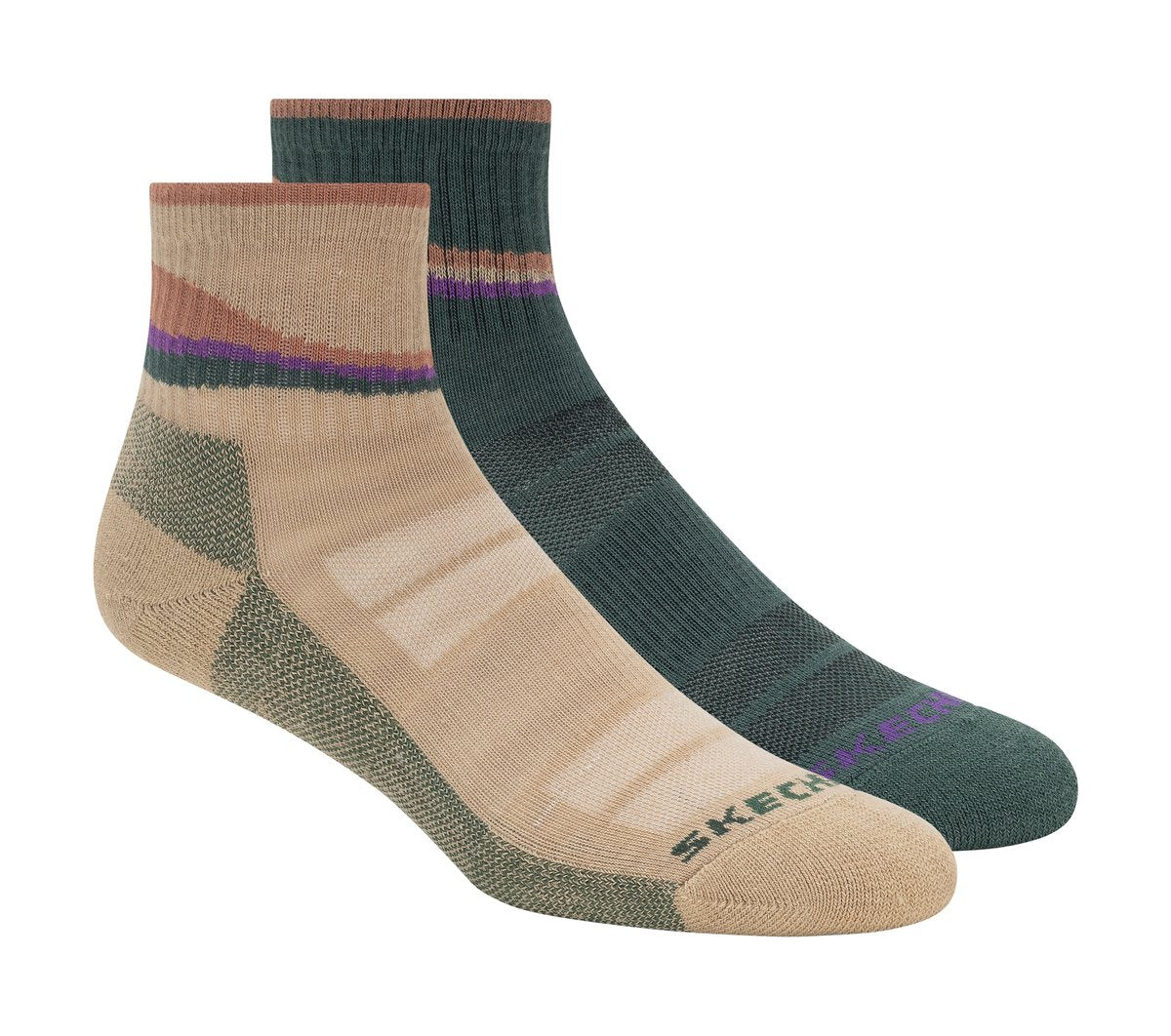 Skechers 2 Pack Women's Trail Quarter Socks