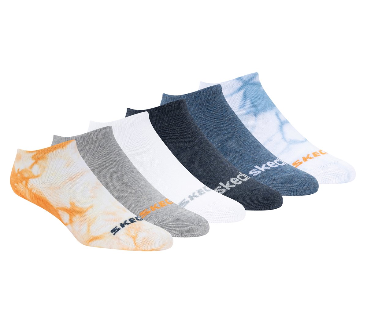 Skechers Cotton Tie-Dye No-Show Socks - 6 Pack
